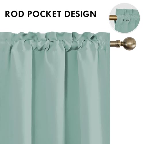 Blackout Curtains for Bedroom 42 x 54 Inch Long Sage Green 2 Panels (Sage Green / 42"W x 54"L (Pack of 2))
