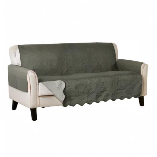 Reversible Sofa Cover (Sofa / Sage Green / Light Gray)