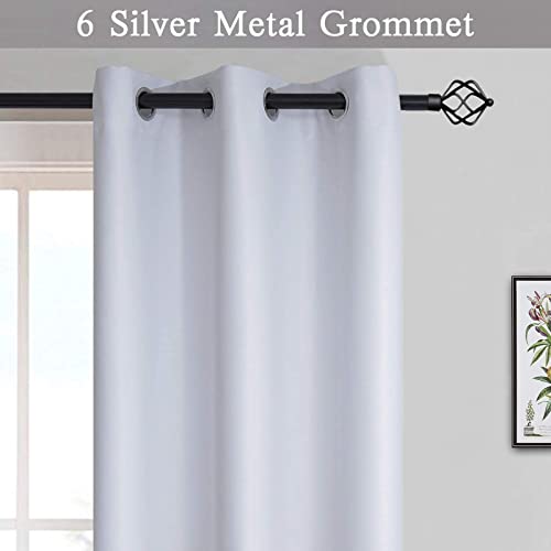 Ombre Gradient Black White to Gray Curtains for Bedroom (42"W x 63"L (Pack of 2) / Black and White)