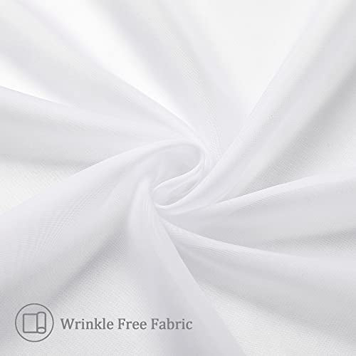 2 Pack Basic White Sheer Curtain Drapes for Living Room 84 Inch Length 2 Panels (40"W x 84"L (Pack of 2) / White)