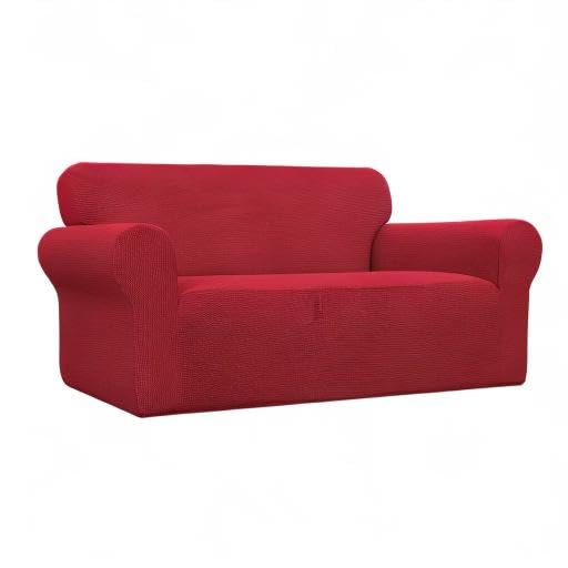 Stretch Loveseat Couch Covers Washable Christmas Red (Medium Loveseat / Christmas Red)