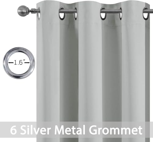 Room Darkening Curtains 42x72 inch Length Light Grey (Light Grey / 42"W x 72"L (Pack of 2))