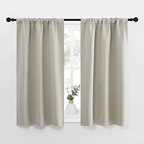 Blackout Curtains for Living Curtains (Natural / 34"W x 45"L (Pack of 2))