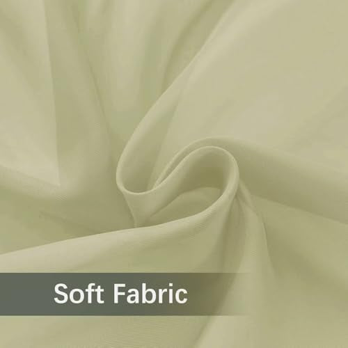 Solid Sheer Rod Pocket Curtain Voile Draperies 2 Panels White Beige Black Grey Ivory 52 Inch Width 54 Inch Long 1 Pair for Kitchen Bedroom Children Living Room Yard (Sage Green / 52"W x 54"L (Pack of 2))