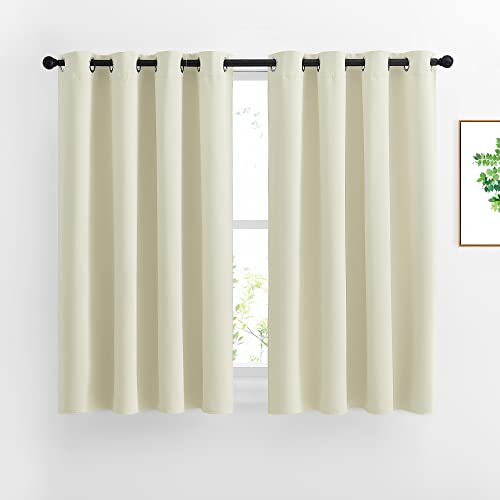 Short Window Curtains 45" L (Beige / 52"W x 45"L (Pack of 2))