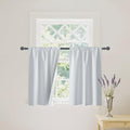Short White 100% Blackout Curtains for Small Window (100% Blackout - White / 29"W x 24"L (Pack of 2))