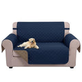 Loveseat Sofa Cover for 2 Cushion Couch (Navy/Taupe / 54"loveseat-medium)