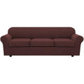 4 Piece Stretch Sofa Covers for 3 Cushion Couch Covers for Living Room Furniture Slipcovers (Large Plus / Burnt Brick)