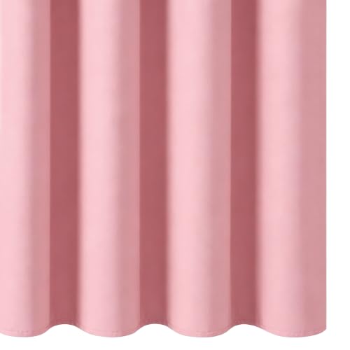 Blackout Curtains 66 x 72 Inch Long Pink Curtains Set of 2 Panels Room Darkening Curtains for Bedroom and Living Room (Pink / 66"W x 72"L (Pack of 2))