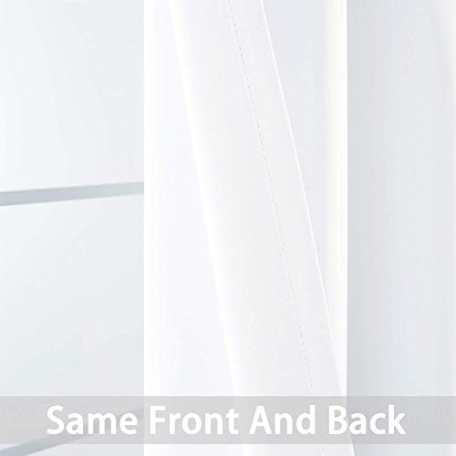 Pure White Room Darkening Window Curtains 52x36 Inch for Kitchen (Pure White / 52"W x 36"L (Pack of 2))