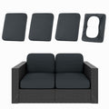 4Pcs Patio Cushion Covers (Dark Gray / 4PCS)