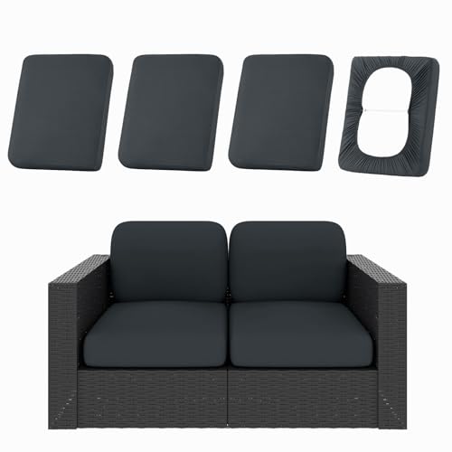 4Pcs Patio Cushion Covers (Dark Gray / 4PCS)