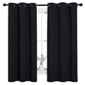 Black Blackout Curtains for Bedroom 42" Wide x 63" Long 2 Panels (Black / 42"W x 63"L (Pack of 2))
