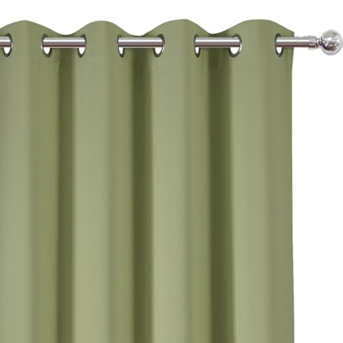 Blackout Curtains 66 x 72 Inch Long Sage Green Curtains Set of 2 Panels Room Darkening Curtains for Bedroom and Living Room (Sage Green / 66"W x 72"L (Pack of 2))
