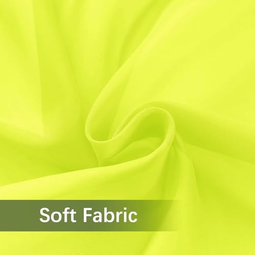 Solid Sheer Rod Pocket Curtain Voile Draperies 2 Panels White Beige Black Grey Ivory 52 Inch Width 96 Inch Long 1 Pair for Kitchen Bedroom Children Living Room Yard (Chartreuse / 52"W x 96"L (Pack of 2))