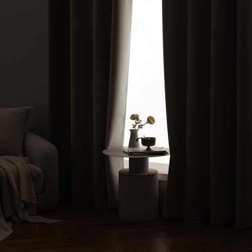Ivory Blackout Bedroom Curtains Drapes 96 Inch Long 52"x96" (Ivory / 52"W x 96"L (Pack of 2))