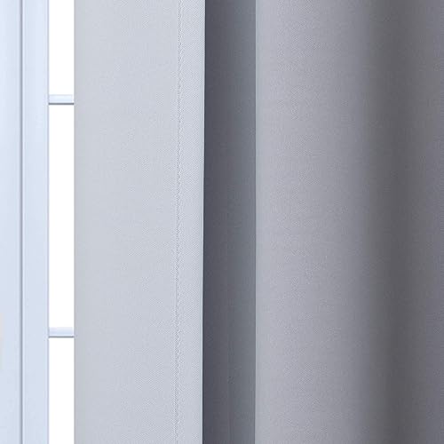 Ombre Curtains Black and Greyish White for Living Room (52"W x 90"L (Pack of 2) / Black)