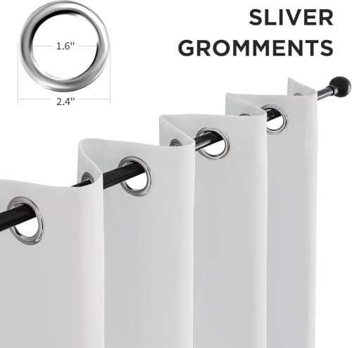 Blackout Curtains 63 Inch Length 2 Panels Set (Greyish White / 52"W x 63"L (Pack of 2))