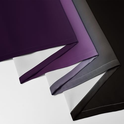 Blackout Ombre Purple and Black Curtains for Bedroom (52"W x 63"L (Pack of 2) / Purple and Black)