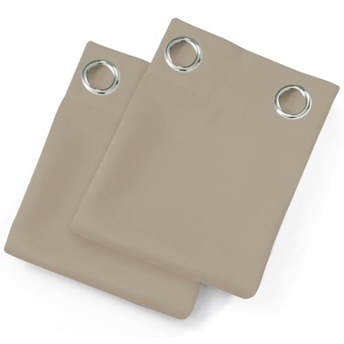 Blackout Curtains 52 x 84 inches Long Khaki Curtains Set of 2 Panels Thermal Insulated Room Darkening Curtains for Bedroom (Khaki / 52"W x 84"L (Pack of 2))