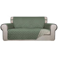 Reversible Quilted Couch Covers for Dogs Loveseat Sofa Cover 54" (Medium-XL / Greyish Green/Beige)