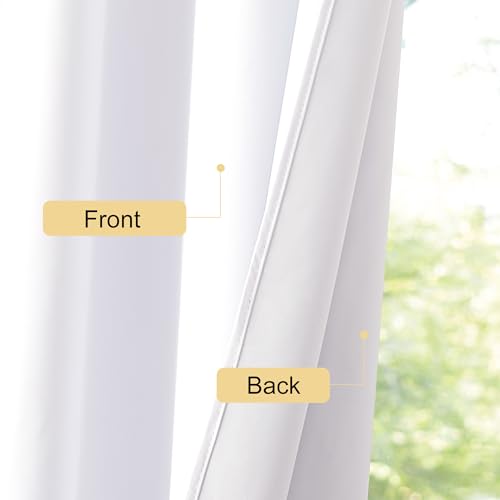 Bedroom 100% Blackout Curtains (Snow White / 34"W x 40"L (Pack of 2))