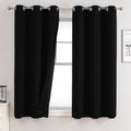 100% Blackout Curtains for Bedroom 63 Inches Long 2 Panels Set (38"W x 63"L (Pack of 2) / Black)