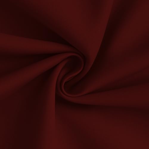 Burgundy Red Blackout Curtains 63 Inches Long for Bedroom 50" Wide (50"W x 63"L (Pack of 2) / Burgundy Red With White Backing)