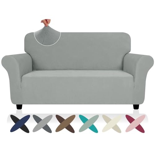 Super Stretch Loveseat Covers (- Light Grey / Medium (57"-70"))