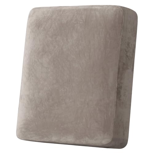 Velvet Stretch Couch Cushion Cover Plush Cushion Slipcover for Chair Cushion Furniture Protector Seat Cushion Sofa Cover (Taupe / 1 Cushion Armchair)