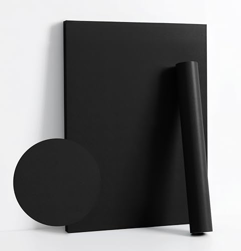394''x17.7'' Black Peel and Stick Wallpaper Contact Paper Modern Self Adhesive Wall Paper Removable Renter Friendly Textured Solid Color Shelf Cabinet Vinyl Roll (Black / 17.7" x 394")