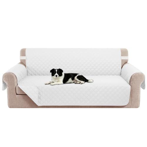 Reversible Sofa Cover for 3 Cushion (White/White / Sofa L - Large (68''))