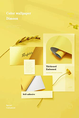 236''x17.7'' Yellow Peel and Stick Wallpaper Contact Paper Modern Self Adhesive Wall Paper Removable Renter Friendly Textured Solid Color Shelf Cabinet Vinyl Roll (Yellow / 17.7" x 236")