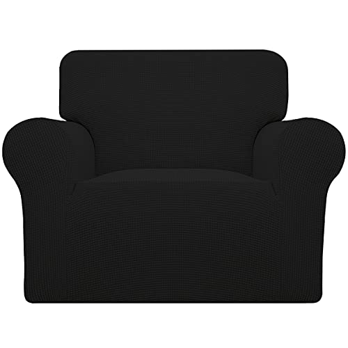 Stretch Oversized Chair Slipcover with Arm Washable Black (Small-XL Chair / Black)
