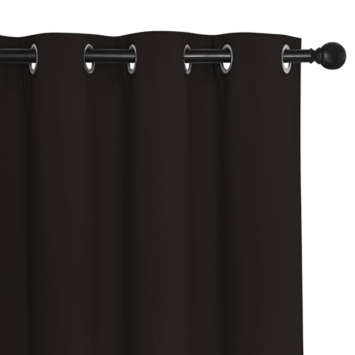 66 Inch Long Blackout Curtains for Bedroom Living Room (Toffee Brown / 66"W x 66"L (Pack of 1))
