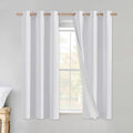 White Blackout Curtains for Cupboard 34" Wide x 48" Long 2 Panels (34"W x 48"L (Pack of 2) / White)
