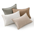 Neutral Boho Linen Decorative Pillow Covers 12x20 Inch Pack of 4 (20" x 12" (Pack of 4) / Neutral)