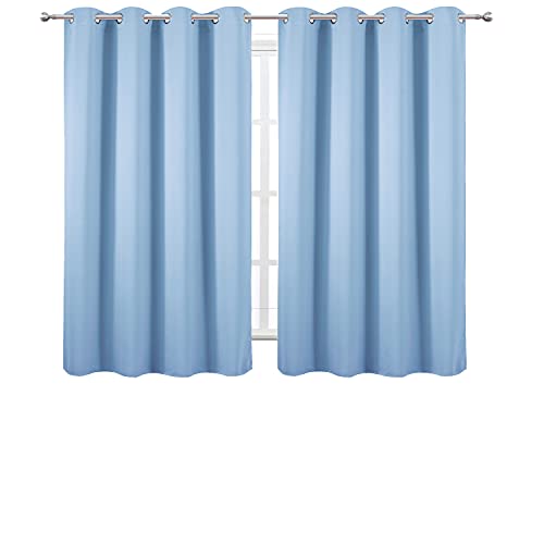 Blackout Curtains 52 x 45 inch (Sky Blue / 52"W x 45"L (Pack of 2))