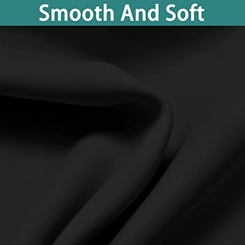 Black 100% Blackout Curtains 84 Inches Long for Bedroom 42" Wide (42"W x 84"L (Pack of 2) / Black)