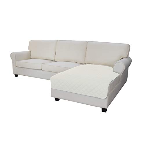 Sectional Couch Covers for Dogs L Shape Sofa Cover Reversible Sofa Slipcover Chaise Lounge Cover Furniture Protector Cover for Pets Dog Cat (42" x 52" / Ivory/Ivory)