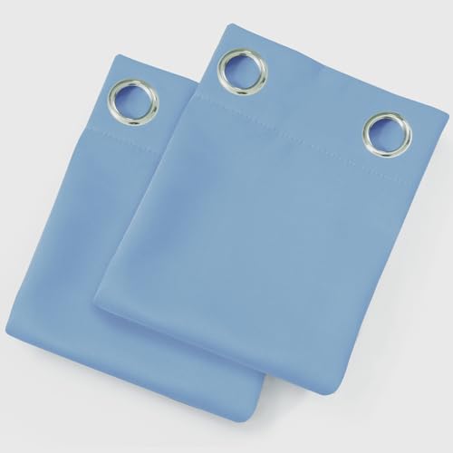 Blackout Curtains 66 x 72 Inch Long Sky Blue Curtains Set of 2 Panels Room Darkening Curtains for Bedroom and Living Room (Sky Blue / 66"W x 72"L (Pack of 2))