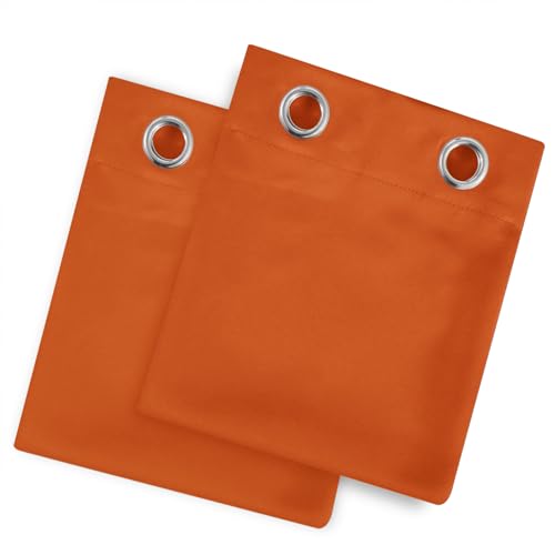 Blackout Curtains 52 x 90 Inch Long Orange Curtains Set of 2 Panels Room Darkening Curtains for Bedroom and Living Room (Orange / 52"W x 90"L (Pack of 2))