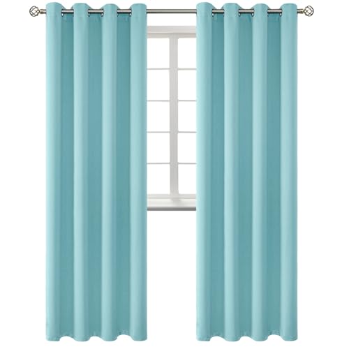 Baby Blue Blackout Curtains for Living Room 95 Inch Long (Baby Blue / 52"W x 95"L (Pack of 2))