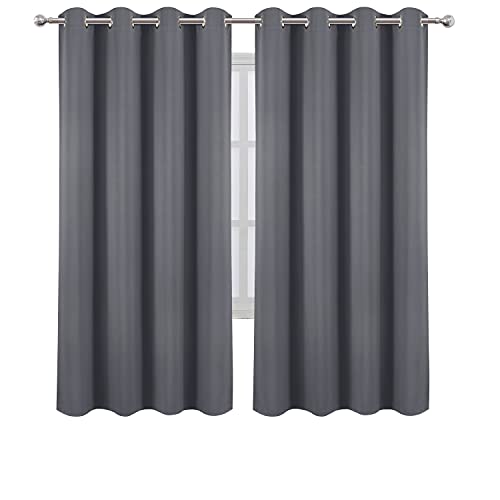 Grey Thermal Blackout Curtains (Grey / 52"W x 72"L (Pack of 2))