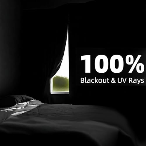 100% Blackout Curtains for Bedroom (57"W x 39"H)