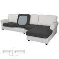Stretch 4 Pieces Couch Cushion Covers for Sectional Sofa L Shape (3 Seater + 1 Chaise / Dark Gray)