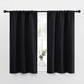 Black Blackout Curtains for Kitchen 34" Wide x 45" Long 2 Panels (Black / 34"W x 45"L (Pack of 2))
