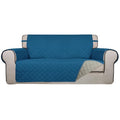 Reversible Quilted Couch Covers for Dogs Loveseat Sofa Cover 54" (Medium-XL / Peacock Blue/Beige)