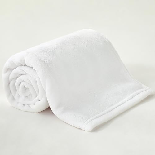 Fleece Blanket Soft Plush Throw for Couch White 30"x40" (White / Kids(30"x40"))