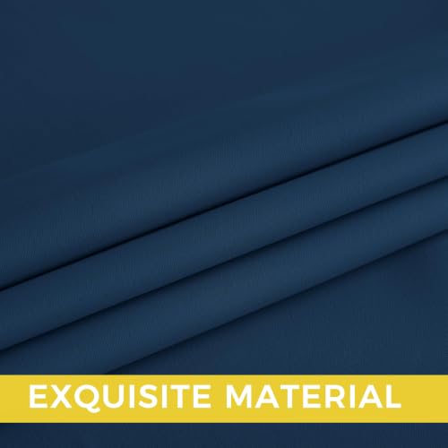 Morrocan Blue Decor Room Darkening Curtains 63 Inches Long 2 Panel (Dark Blue / 40"W x 63"L (Pack of 2))
